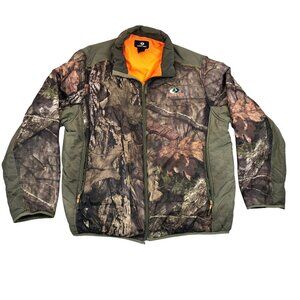 Mossy Oak Mens Full Zip Huting Jacket Size XL Green Camo Insulated Outdoors